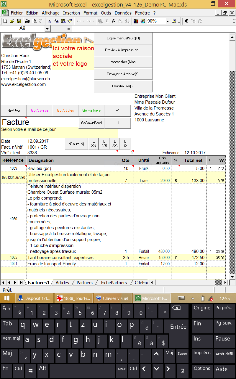 Excelgestion Facturation Et Gestion De Stock Simple Et